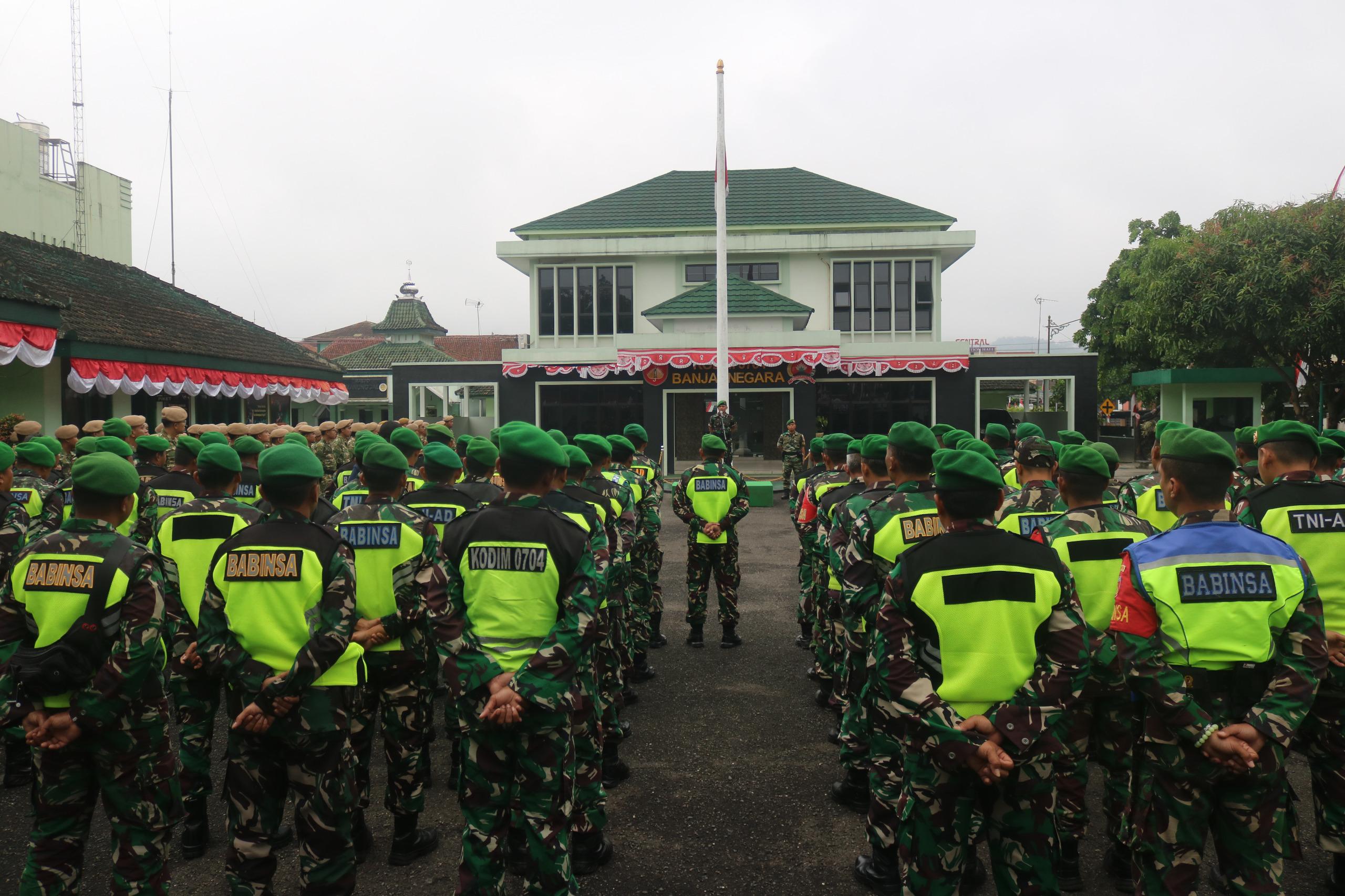 Apel Gelar Pasukan Kodim 0704 Banjarnegara Antisipasi Potensi Unjuk Rasa Buruh